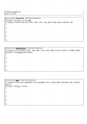 English Worksheet: Writing Descriptions of School Rooms