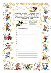 English Worksheet: what is goofy doing