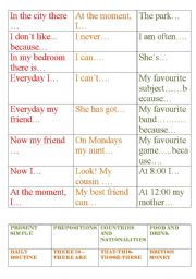 English Worksheet: Game Revision