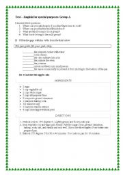 English worksheet: food 