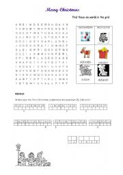 xmas wordsearch and riddle