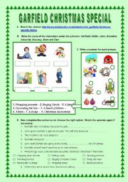 English Worksheet: Garfield Christmas Special