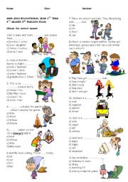 English Worksheet: exam for 6th grades