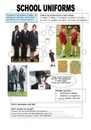 English Worksheet: SCHOOL UNIFORMS