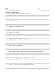 English worksheet: questions korean and american teenagers