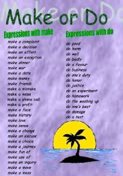 English Worksheet: Make or Do - Part 1