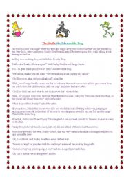 English Worksheet: Fable: The Giraffe, the Zebra and the Frog