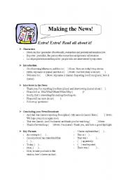 English worksheet: Making the news