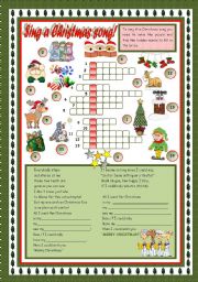 English Worksheet: SING A CHRISTMAS SONG!