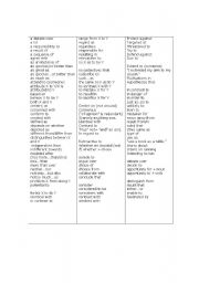 English Worksheet: Frequently Used Idioms in GMAT