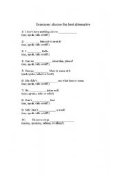 English worksheet: Say, Speak, Talk, Tell