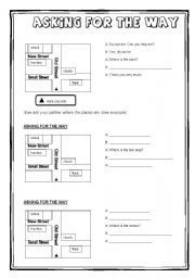 English Worksheet: Asking for the way