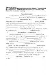 English worksheet: Grammar - The Shepherd boy