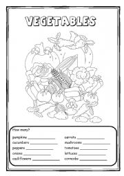 English Worksheet: Vegetables 