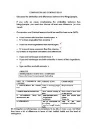 English Worksheet: Comparison and Contrast essay 