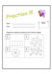 English worksheet: Fraction