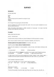 English Worksheet: Survey activity