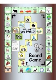 English Worksheet: Board Game - Have you ever...?