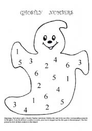 English Worksheet: Ghostly Numbers