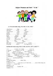 English Worksheet: TO BE IN PRESENT SIMPLE FORM 