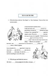 English Worksheet: The Fox and The Stork/ Past Simple - Past Continous