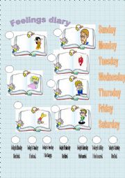 English Worksheet: feelings diary