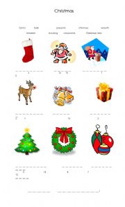 English Worksheet: Christmas Worksheet