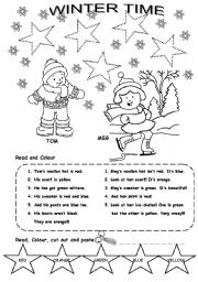 English Worksheet: COLOUR THE CLOTHES