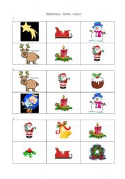 English Worksheet: bingo cards on christmas