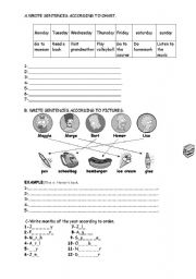 English worksheet: revision for Whose/months/days