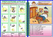 English Worksheet: Prepositions of place