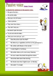 English Worksheet: Passive voice  - simple present - exercises