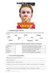English Worksheet: VIDEO - Super Size Me listening activities - 2 LEVELS