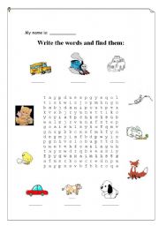 English Worksheet: Word Search