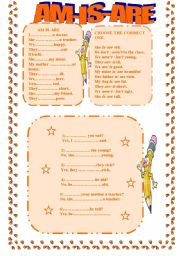 English Worksheet: verb to be