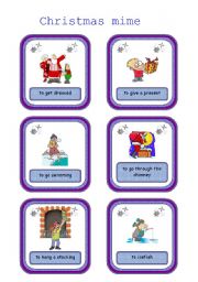 English Worksheet: Christmas mime game, part 2/4
