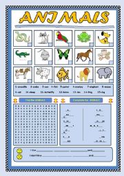 English Worksheet: ANIMALS