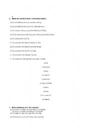 English worksheet: Definitions