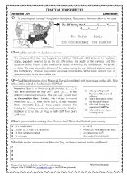 English Worksheet: flag day