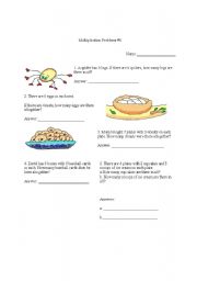 English worksheet: Multiplication Word Problem