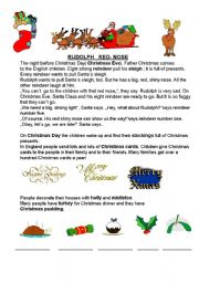 English Worksheet: Rudolph- red nose