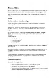 English Worksheet: Universal Declaration of Human Rights