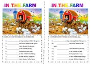 English Worksheet: there is/ are in the farm