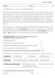 English Worksheet: Quiz