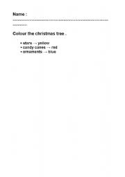 English Worksheet: Christmas tree