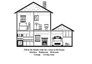English Worksheet: Fill in the blanks the rooms in the House