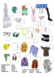 English Worksheet: Identify the clothes in the picture