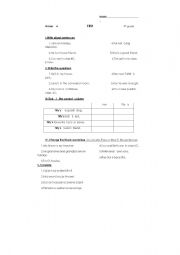 English Worksheet: Checking students knowledge of the verb to be,positive,negative and in questions
