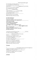 English worksheet: song 