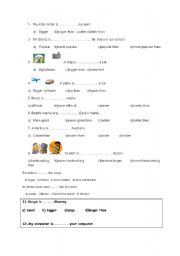 English Worksheet: 20 questions about comparatives